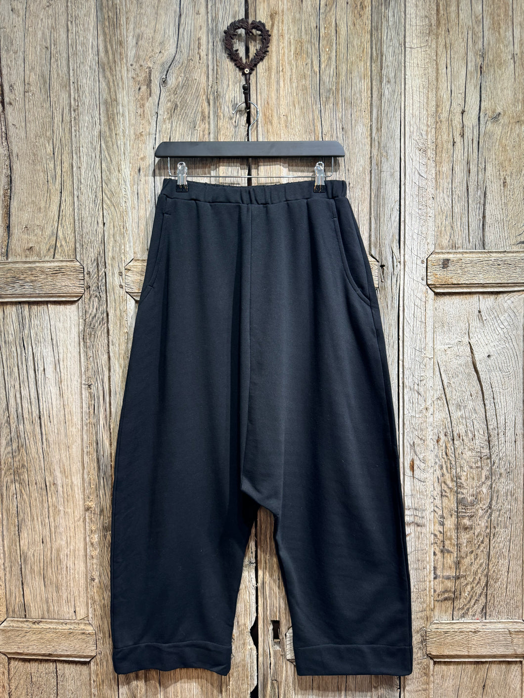 Alembika Black Jersey Low Rise Pants UP445B AW24