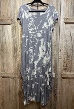 Preloved NO LABEL, Grey and White Pattern Dress