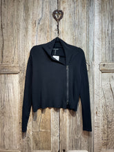 Preloved SARAH PACINI Black Fine Knit Zip Cardigan