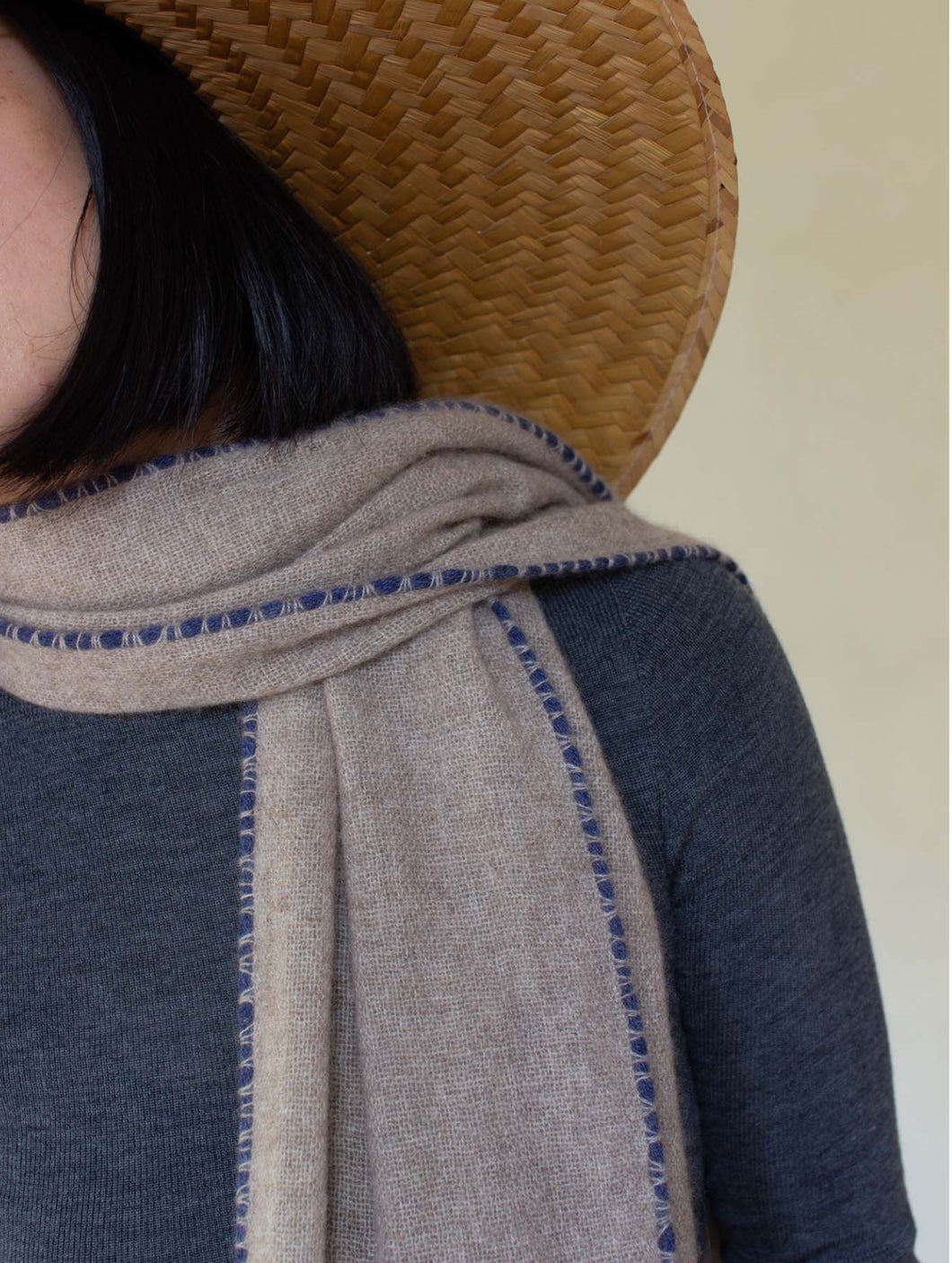 Oats & Rice Weaver Beige Cashmere Scarf OR25-S01