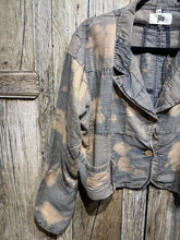 JLS Blue Grey Dip Dyed Cropped Cotton Jacket