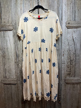 Preloved Ewa i Walla Cream Cotton Dress with Blue Print