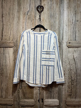 Preloved YOU MUST CREATE Blue and White Stripe Top