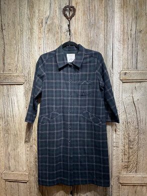 Preloved Navy Wool Check Dress