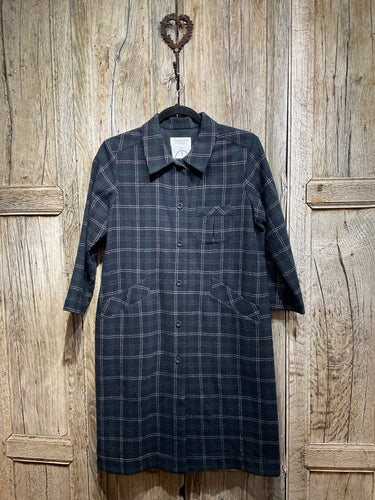 Preloved Navy Wool Check Dress