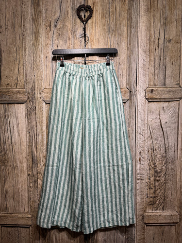 THING Teal Stripe Linen Trousers 6750 SS24