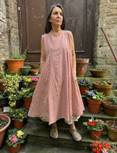 JLS Flaired Sleeveless Striped Dress D08