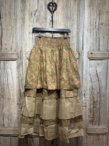 Les Ours Kais Cotton Cognac Fleurs Skirt AW25