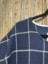 Preloved BARBARA LANG Navy and White Wool Check Dress