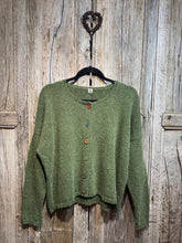 Handknits by ME Green Recycled Denim Slouchy Cardigan