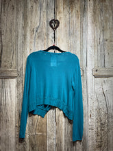 Preloved LURDES BERGADA Teal Mix Fabric Cardi