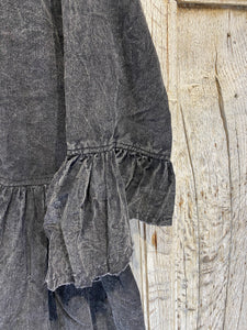 Eira Black Cotton Needlecord Dress 2242