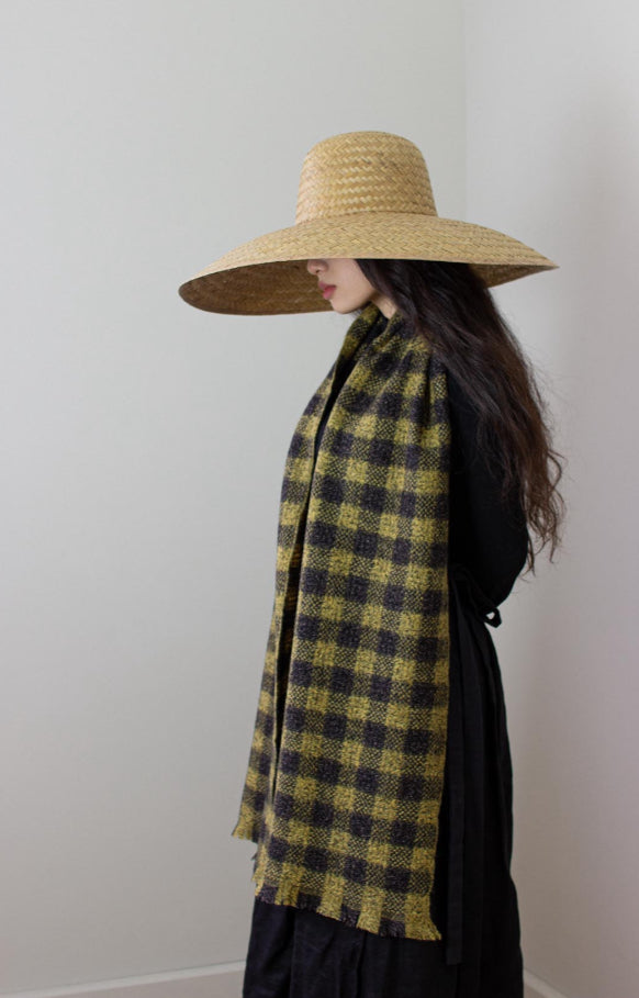 Oats & Rice Distressed Gingham Cashmere Scarf OR23-SO4Y