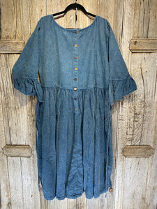 Eira Blue Sky Cotton Needlecord Dress 2242
