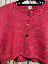 Handknits by ME Berry Recycled Denim Crop Cardigan