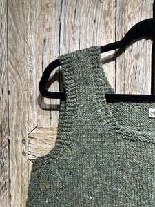 Handknits by ME Forest Green Crop Wool Vest