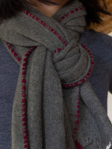 Oats & Rice Weaver Green Cashmere Scarf OR25-S01