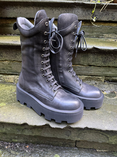 Lofina Gasoline Leather Nero Boots 2981