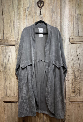 Preloved MADE IN ITALY Grey Cord Duster Coat
