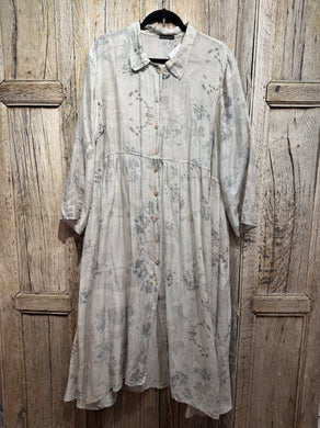 Preloved Grizas Floral Cotton & Silk Mix Coat Dress