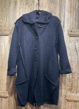 Preloved MADE IN ITALY Navy Lightweight Soft Wool Duffel Coat