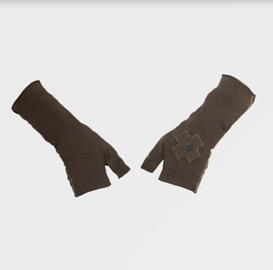 Plü Brown Jersey Fingerless Gloves AW25