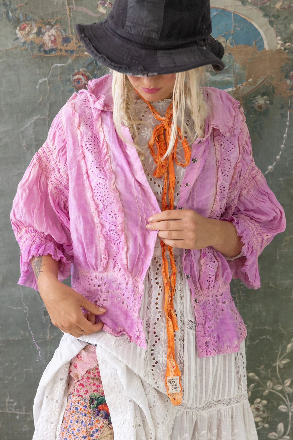 Magnolia Pearl Purple Boba Ramie Daisie Blouse 1567