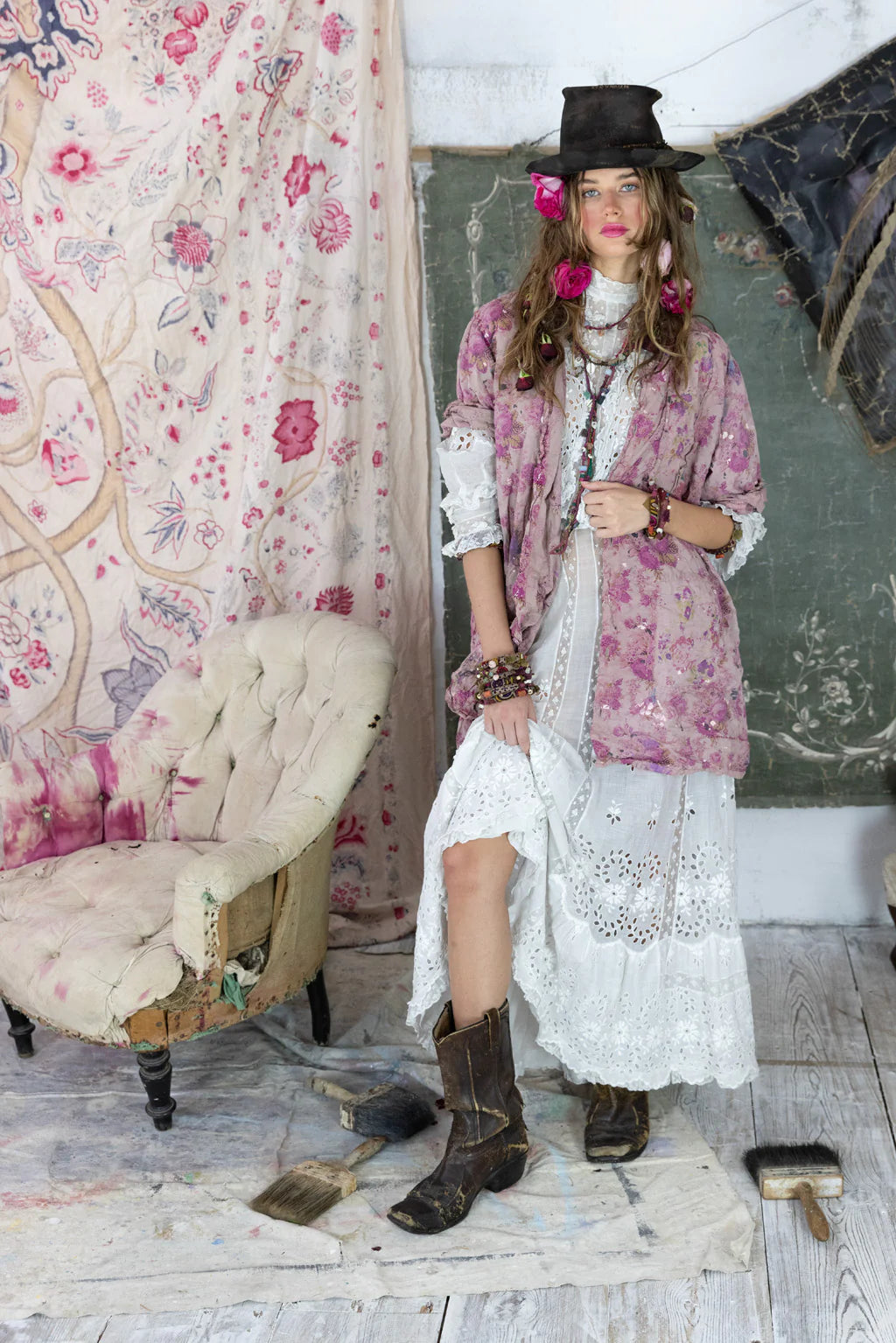 Magnolia Pearl Rosewalk Floral Magda Shirt 1412