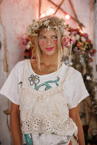 Magnolia Pearl Olive Eyelet Ruffle Cami 402