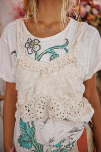 Magnolia Pearl Olive Eyelet Ruffle Cami 402