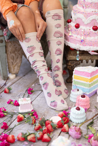 Magnolia Pearl Strawberry OTK Socks 124