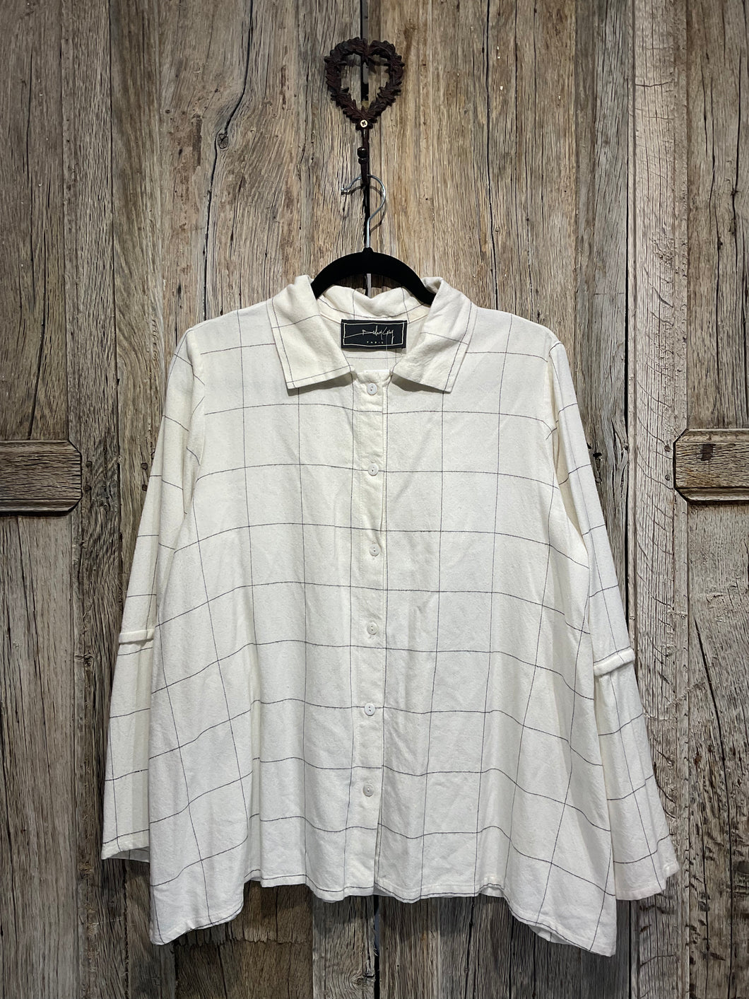 Preloved Barbara Lang Cream Check Shirt