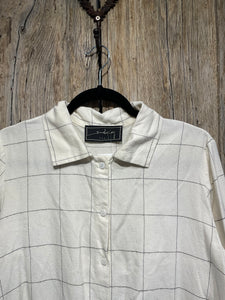 Preloved Barbara Lang Cream Check Shirt