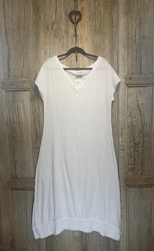 Preloved One Life White V-Neck Short Sleeve Dress