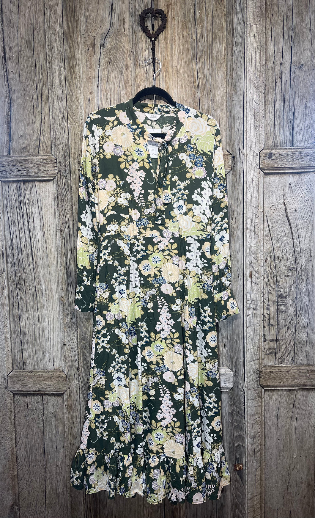 Preloved Toast Green Floral Print Dress