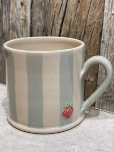 Hogben Pottery Striped Mug - Strawberry