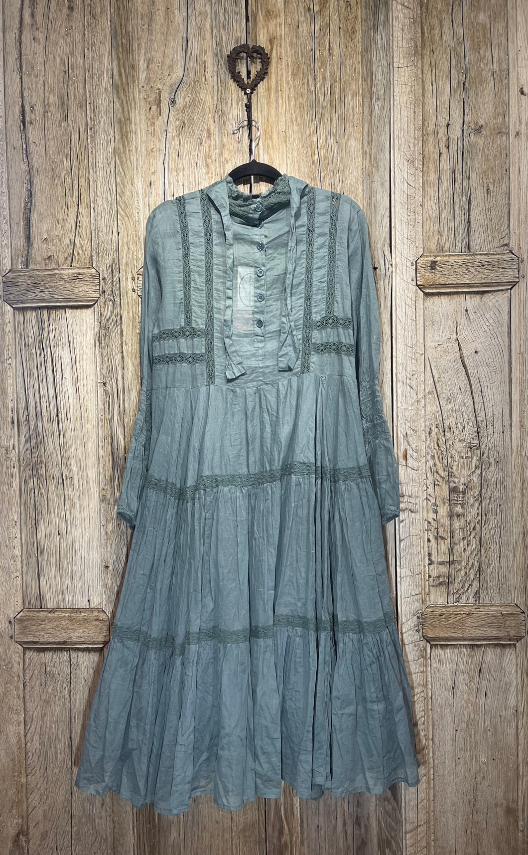 Preloved Ewa I Walla Pine Green Organza Dress
