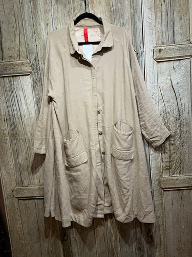 Preloved Ewa I Walla Beige Linen/Cotton Coat 66331