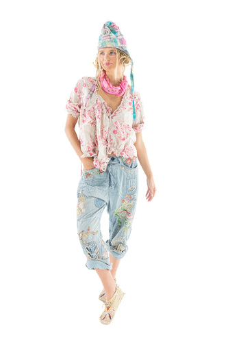 Magnolia Pearl Romantique Floral Millie Jo Blouse 1413