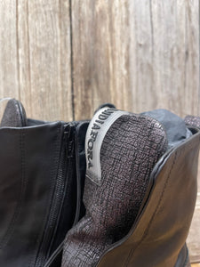 AndiaFora Black Leather Zip Boots
