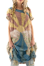 Magnolia Pearl Preloved Sunrise Appliqué Artist Smock Dress 786