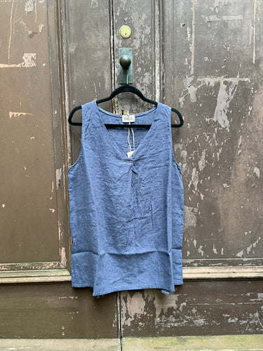 THING Indigo Sleeveless Linen Top 6530 SS23
