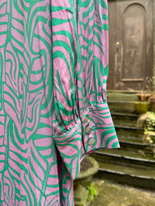 Preloved Y.A.S Orchid Leaf Print Shirt Dress