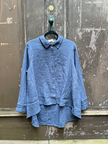 THING Indigo Linen Shirt Top 6538 SS23