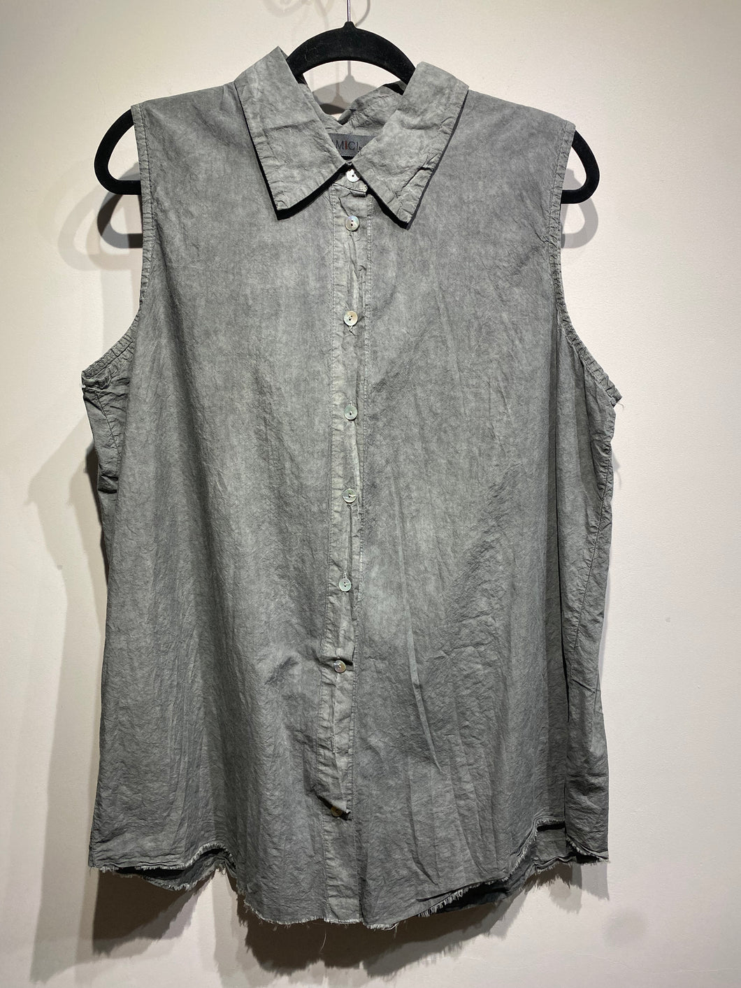 Amici Organic Grey Sleeveless Shirt 1198ST88