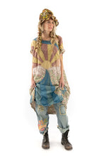 Magnolia Pearl Preloved Sunrise Appliqué Artist Smock Dress 786