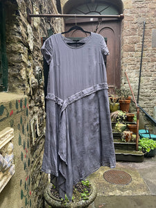 Grizas Charcoal Grey Silk Dress 91683-S302 SS23