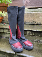 Lofina Platform Stretch Fabric & Leather Boot 21-225