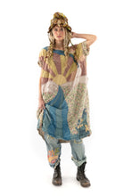 Magnolia Pearl Preloved Sunrise Appliqué Artist Smock Dress 786