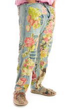 Preloved Magnolia Pearl Washed Indigo Floral Appliqué Miner Denims 371